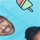 Face on Bed Sheets stitching line