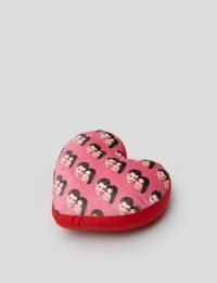 heart cushion with faces