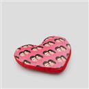 face on heart cushion