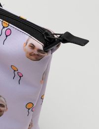 custom face print zip bag