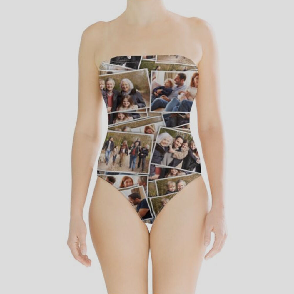 trägerloser badeanzug bedruckt