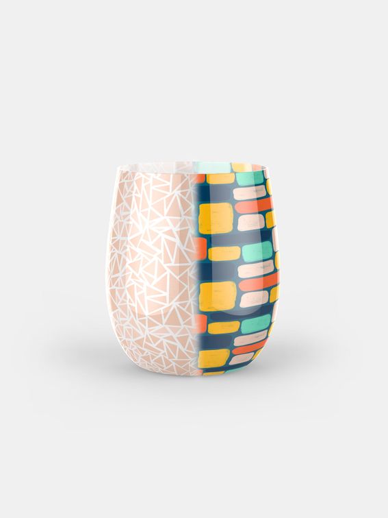 printed water glasses side view