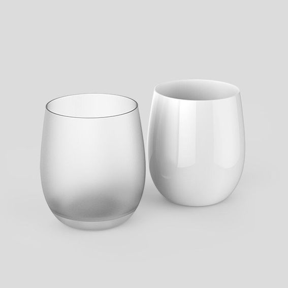 custom water glass unprinted finish options
