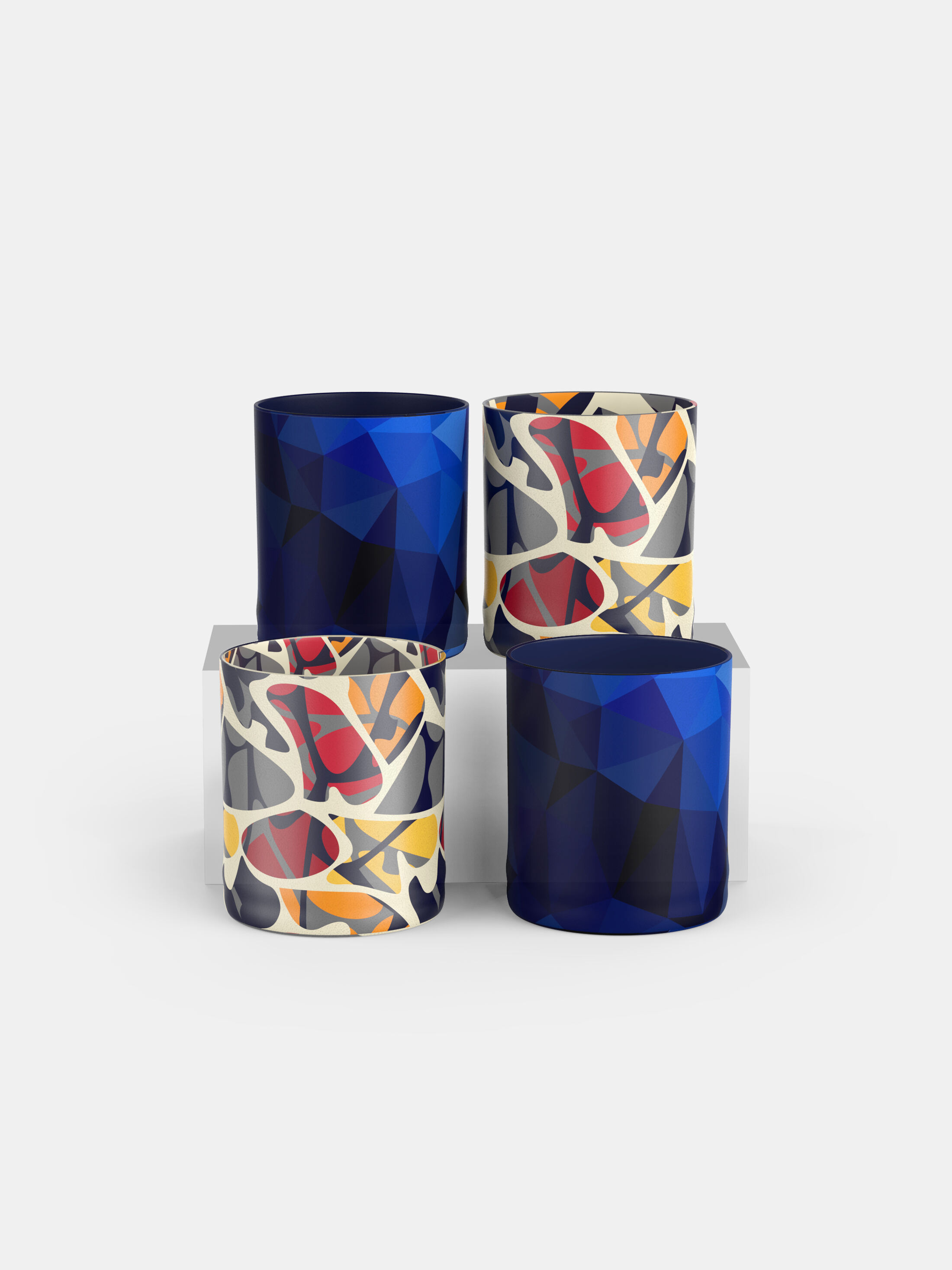 customized whisky glasses printed with pattern