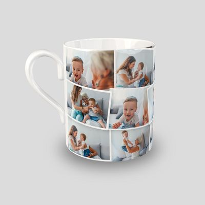 personalised collage mug bone china