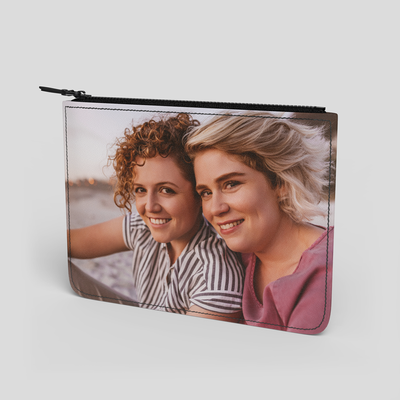 leather pouch with photo