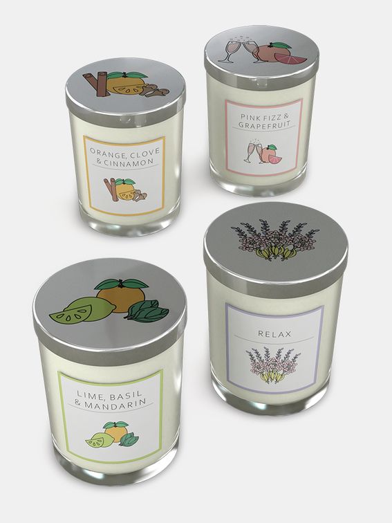 custom glass candle jars scents