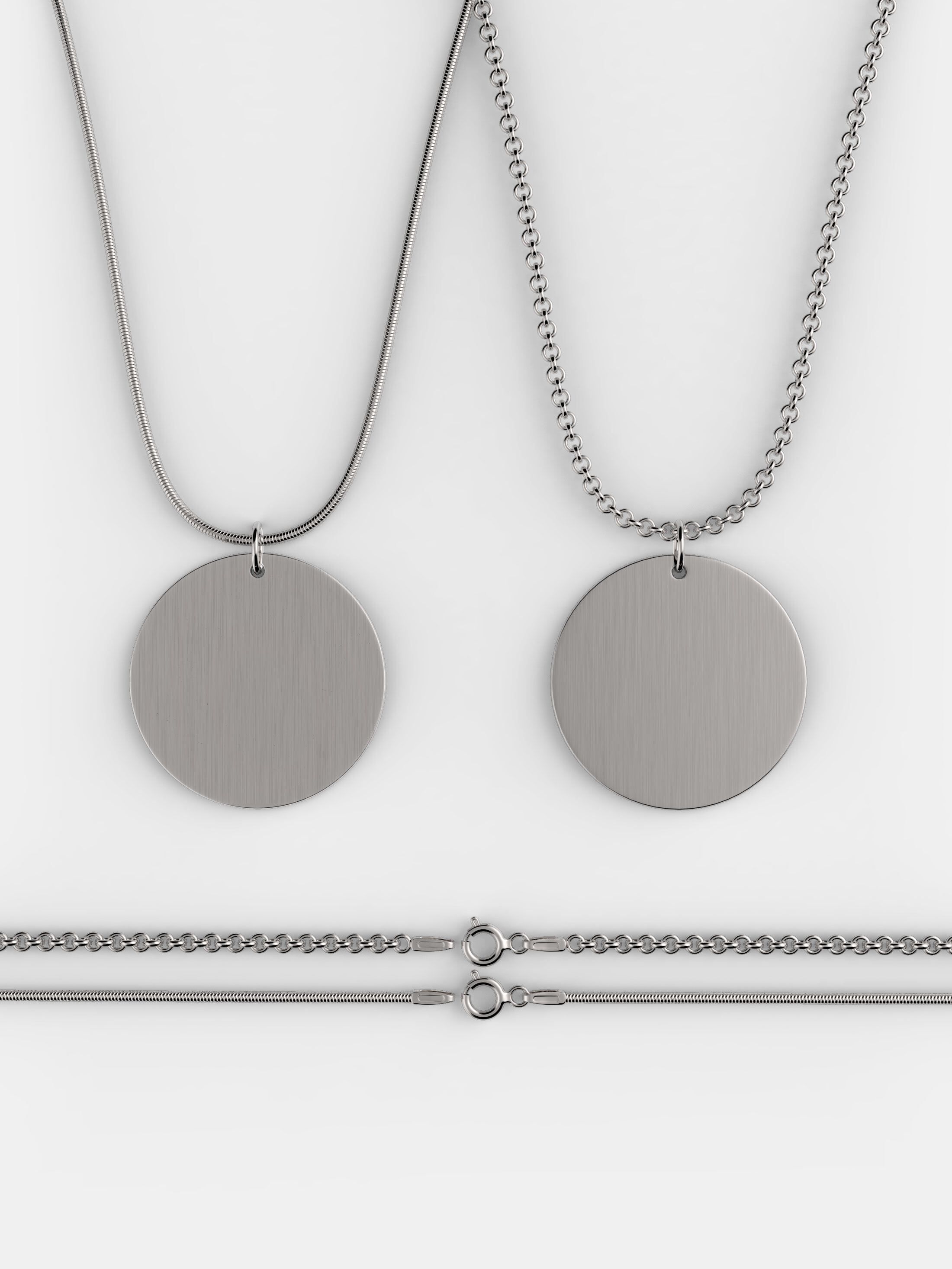 Bespoke silver necklace chain options