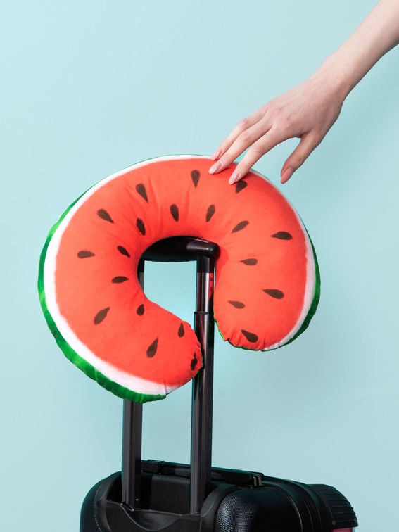 custom travel pillow with model