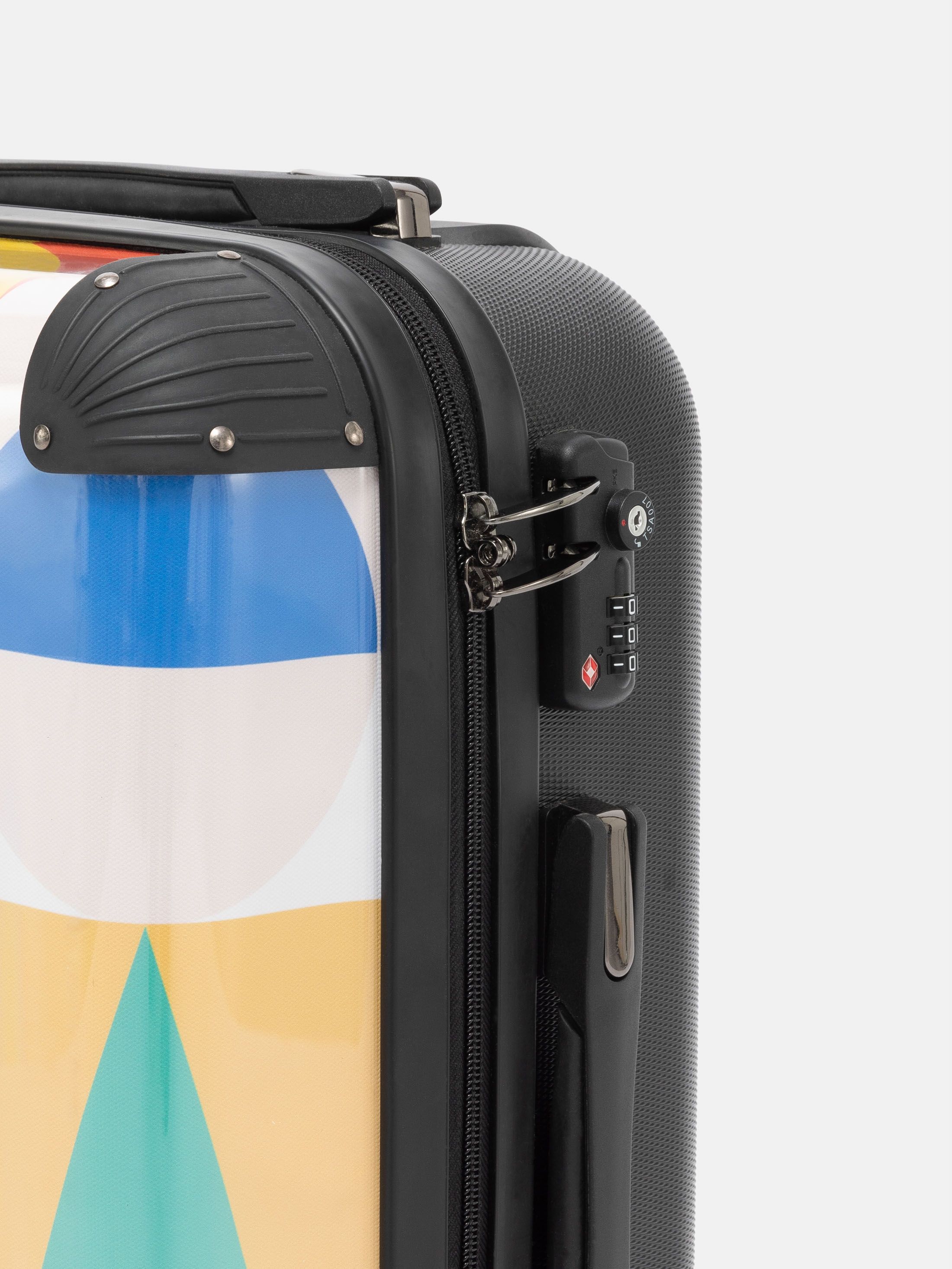 lock on personalised suitcase