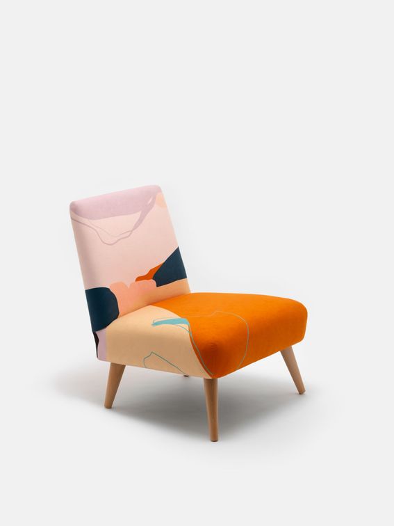 bespoke chairs with purple leaf design