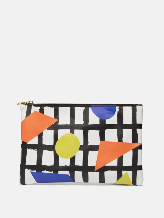 custom printed leather clutch