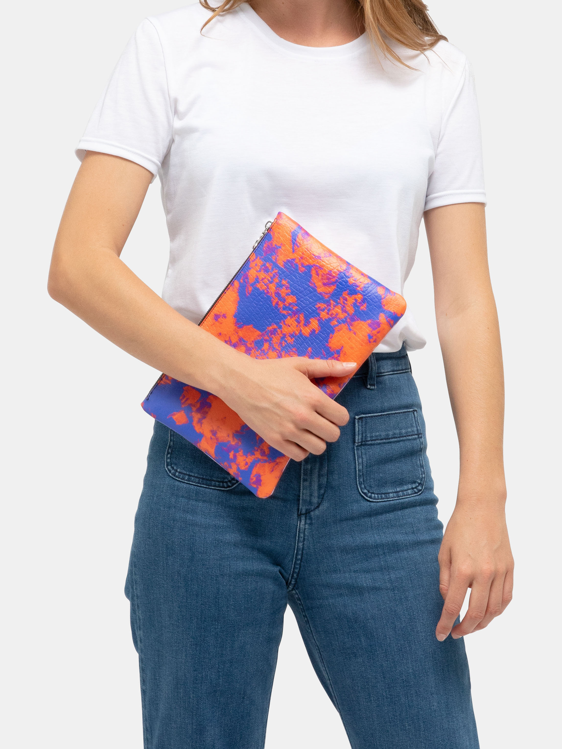 custom leather clutch