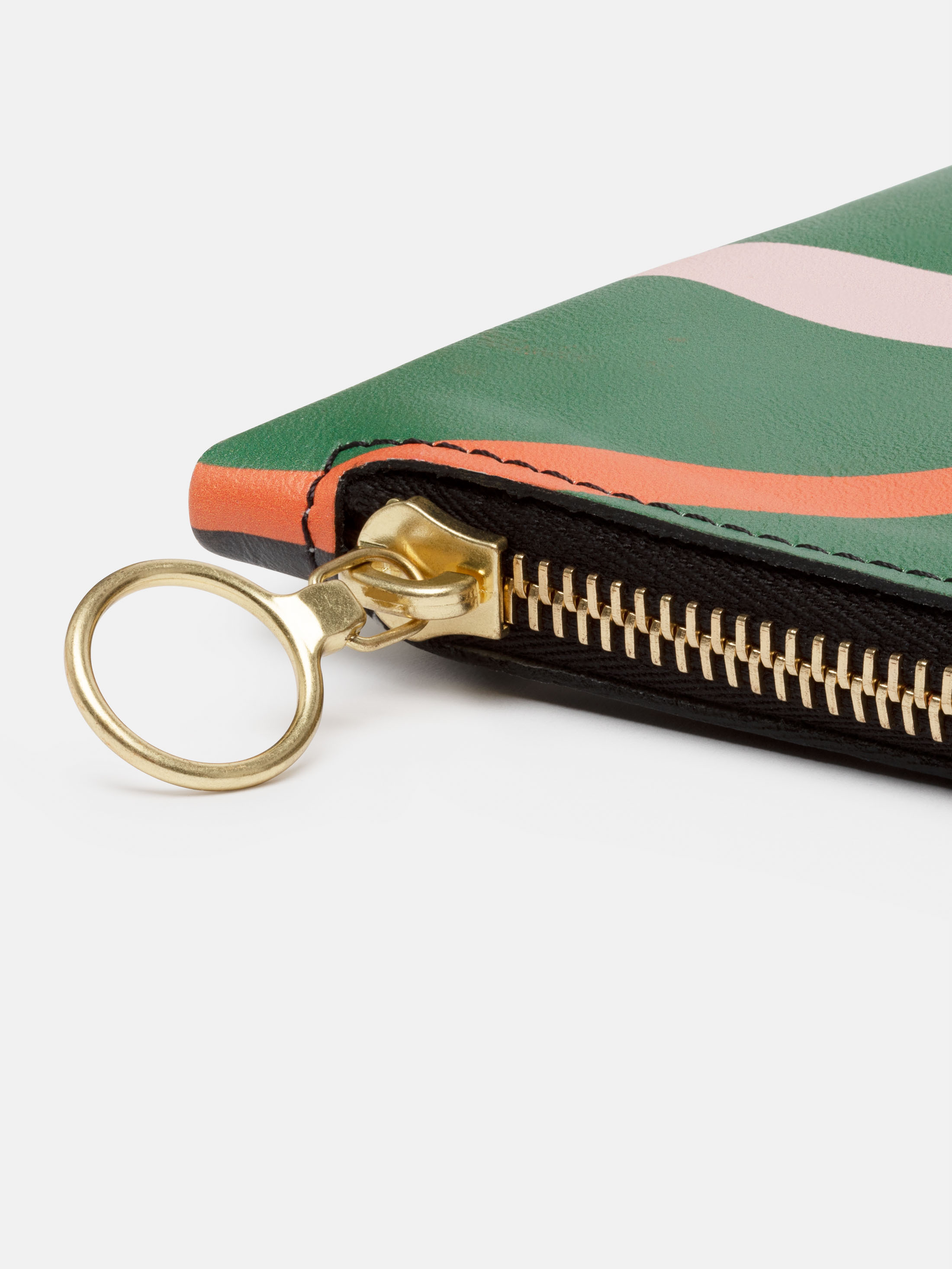 custom leather clutch size fabric detailing