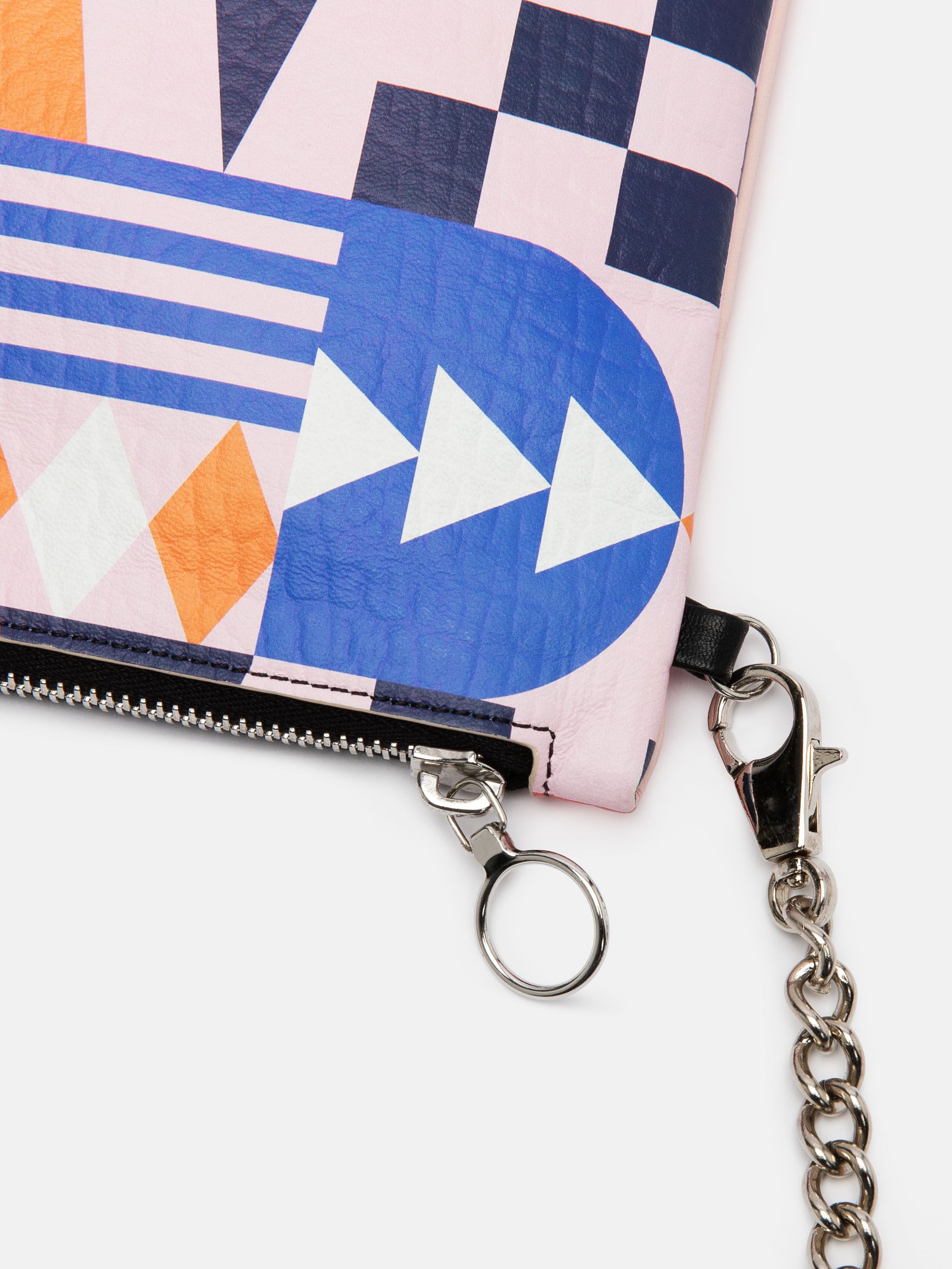 Detail of the zipper detail custom cross body bag nappa leather texture