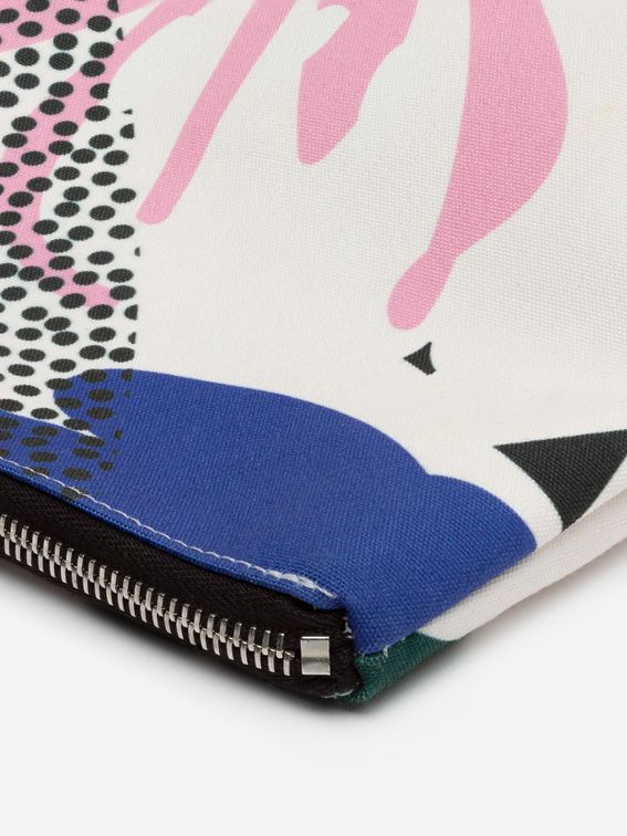 zipper detail custom clutch bag