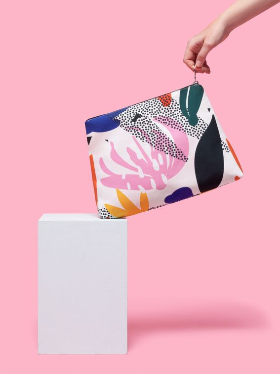 printed clutch purse