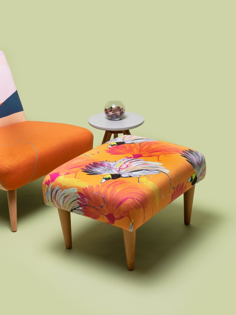 floral inspired custom footstool