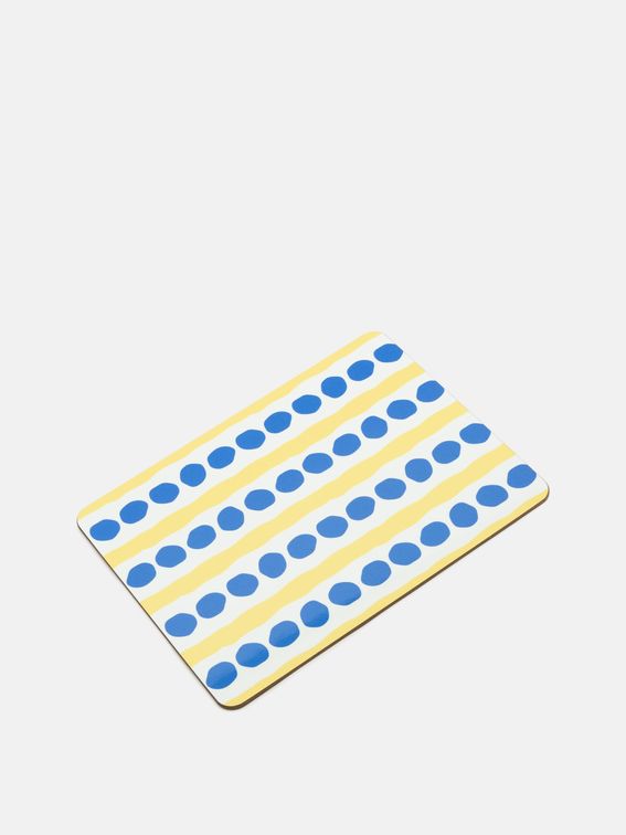 custom placemats with Blue Dot design