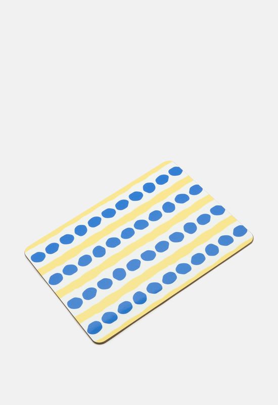custom placemats with Blue Dot design