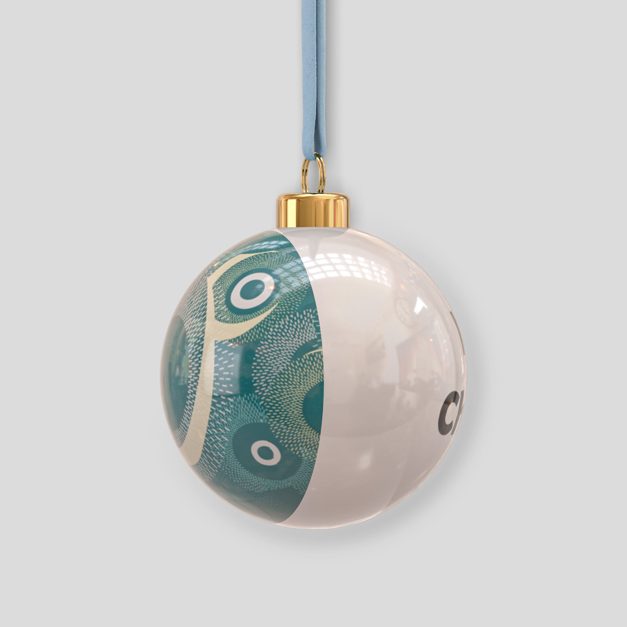 side view of christmas baubles