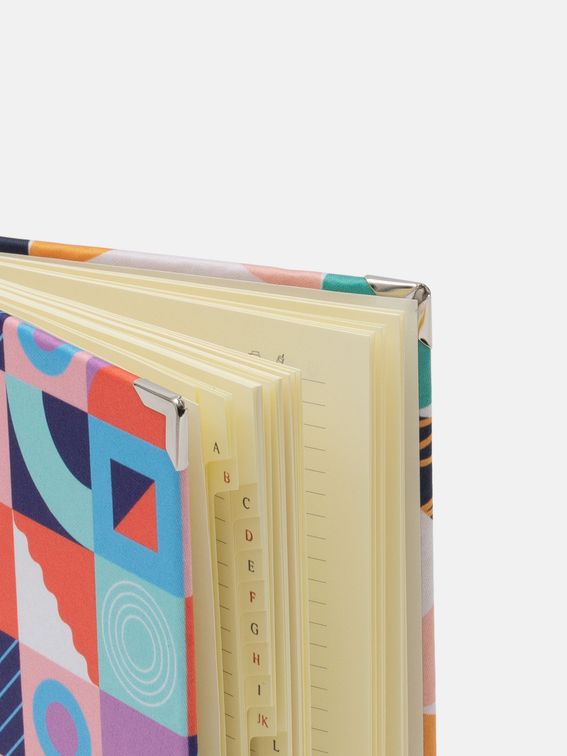 ruled pages inside custom address book