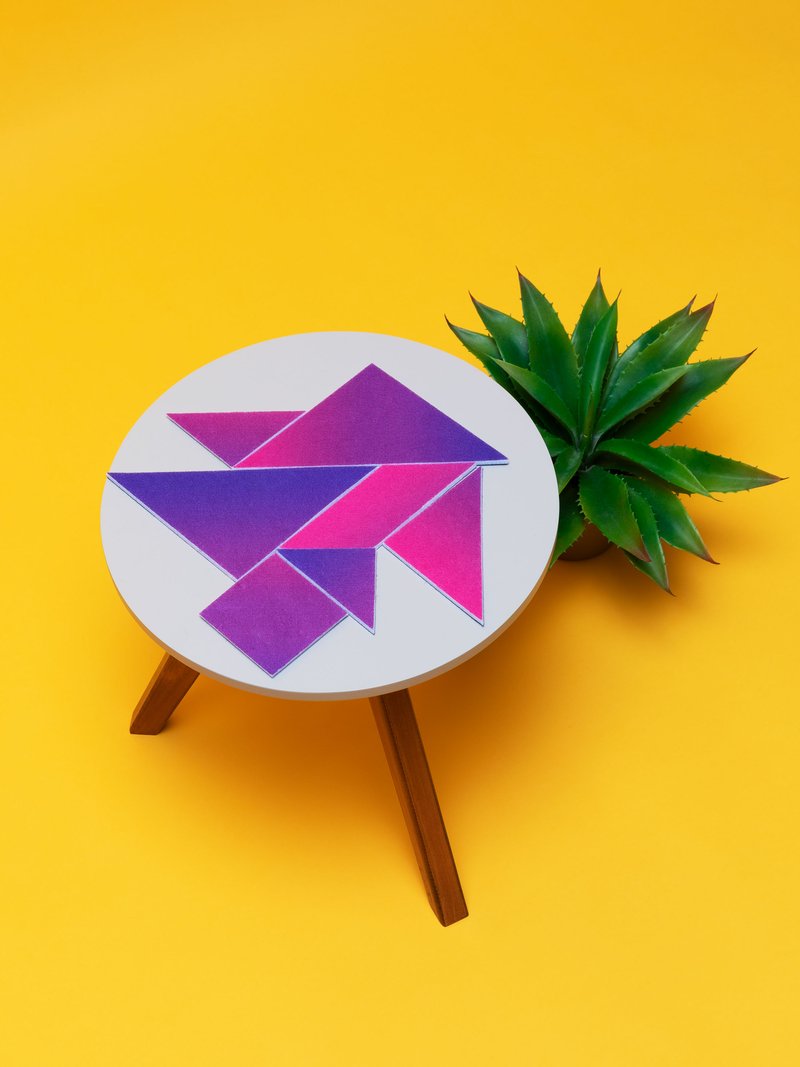 Puzzle tangram personnalisé avec design floral