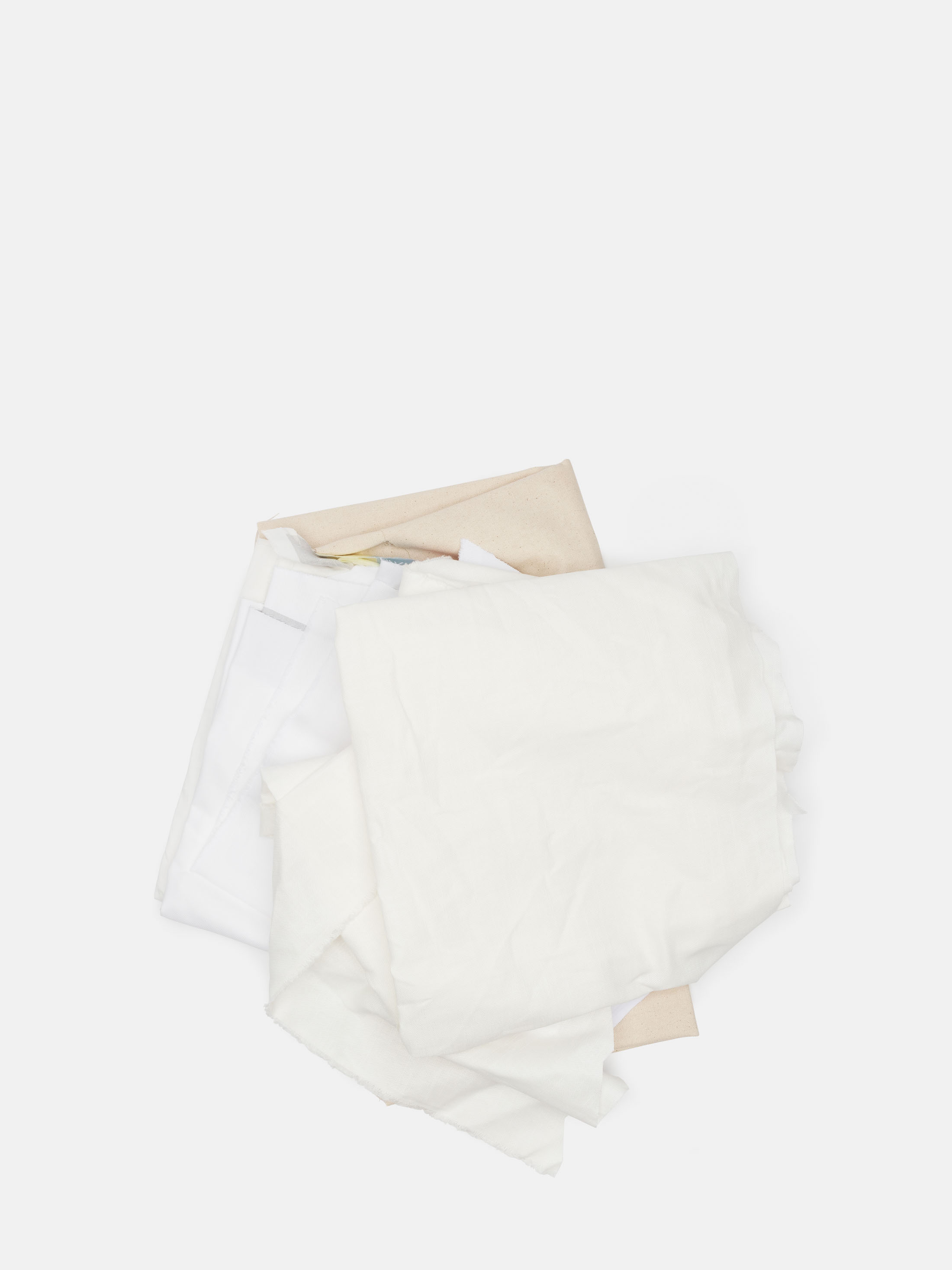 remnants of fabrics white