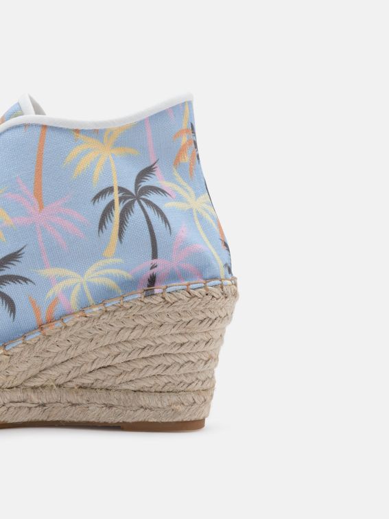 Black hemming design printed espadrilles