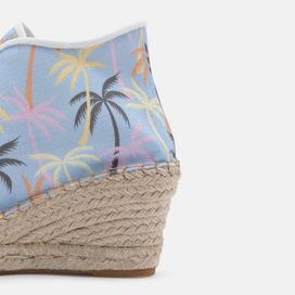 Black hemming design printed espadrilles