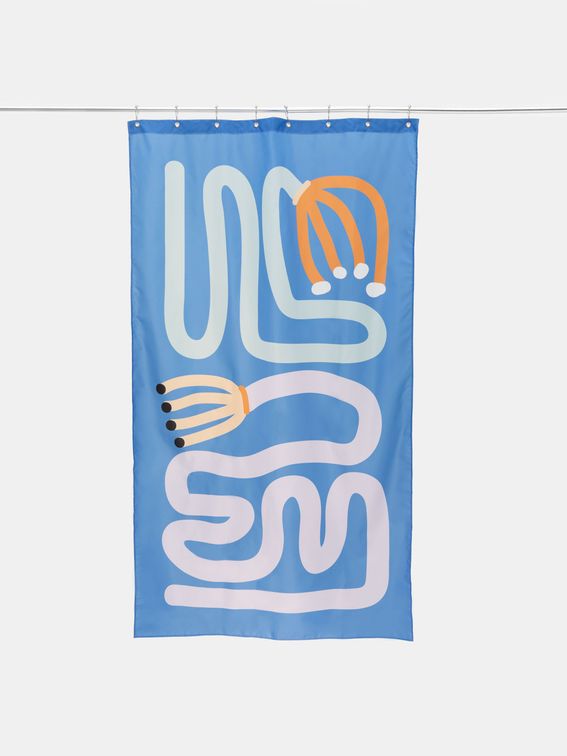 single panel shower and bathroom curtains