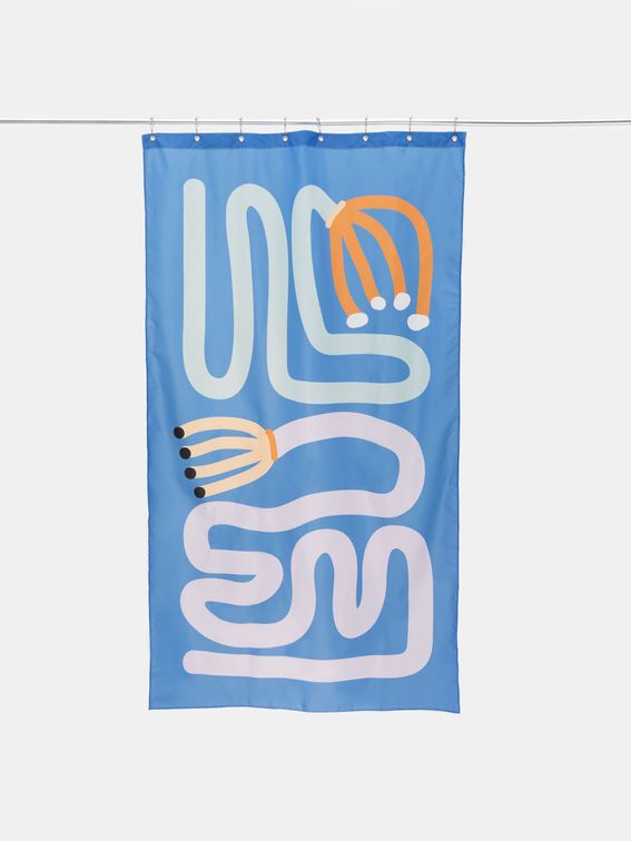 single panel shower and bathroom curtains