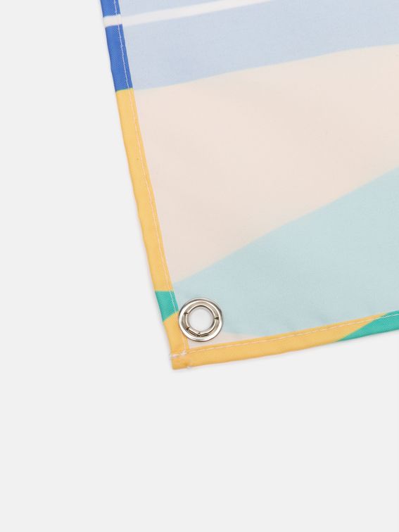 detail of fabric banners