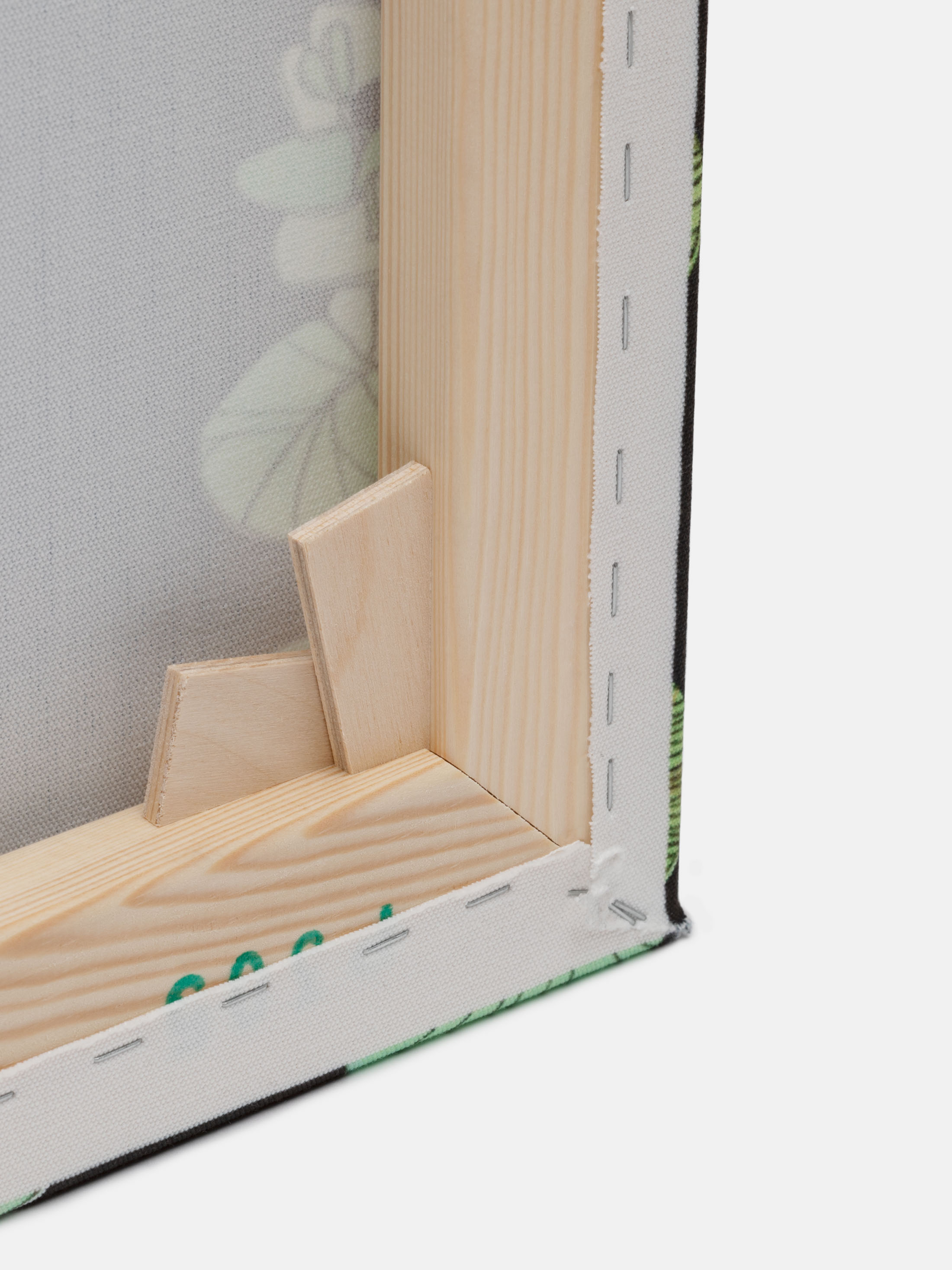 Wood work of triptych canvas