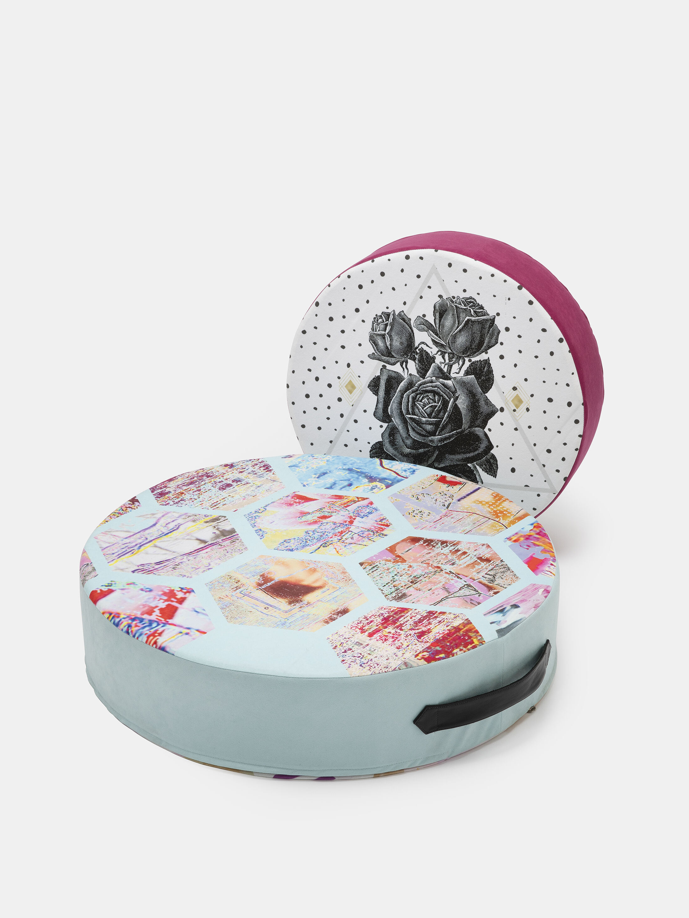 Détail sur le coussin de sol rond personnalisé