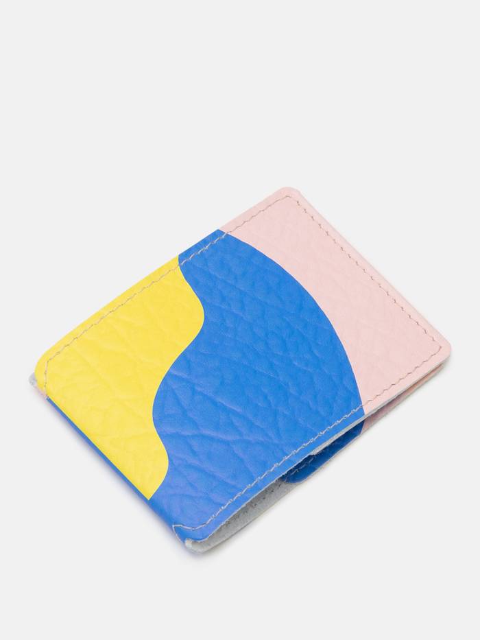 leather printed travel card holder