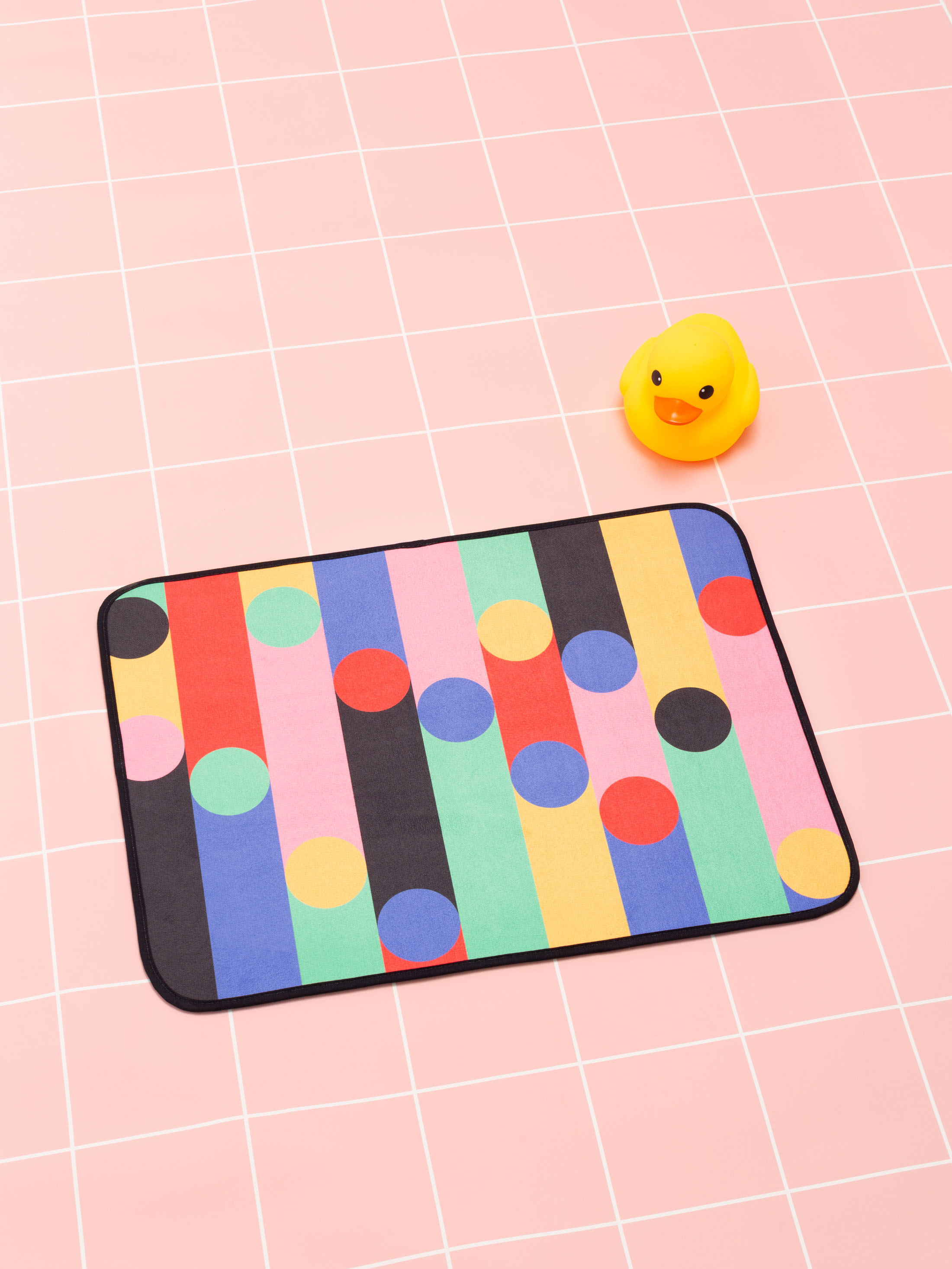 花柄デザイン　印刷　バスマット