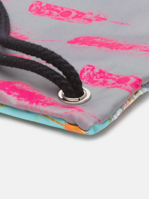 vintage pattern design printed onto drawstring sports bag