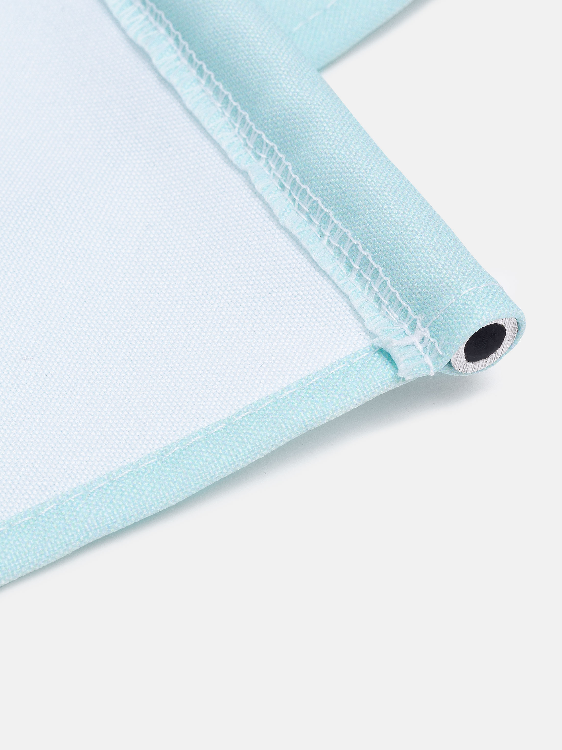 close up details of aluminium poles sewn into the wall hangings UK