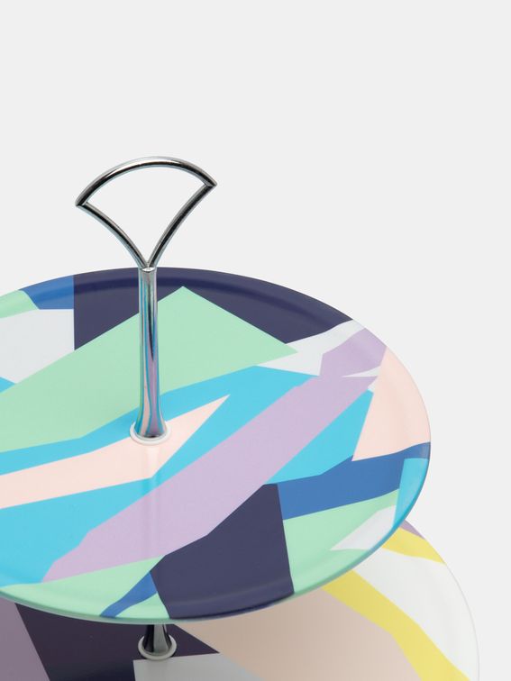 Présentoir à gâteaux en porcelaine à 3 niveaux