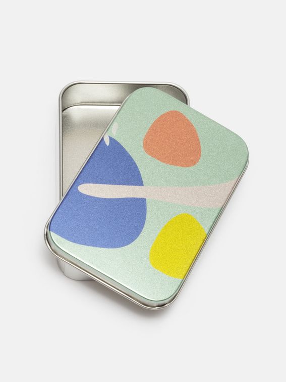 abstract designed silver personalised tobacco tin box