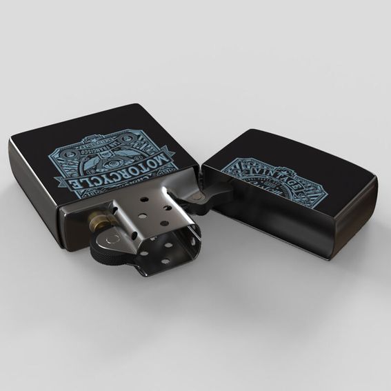 custom zippo lighter open