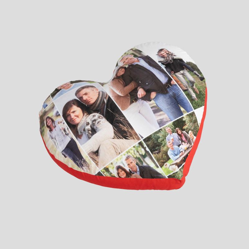 Printed Big Heart Pillow. Custom Giant Heart Pillow.