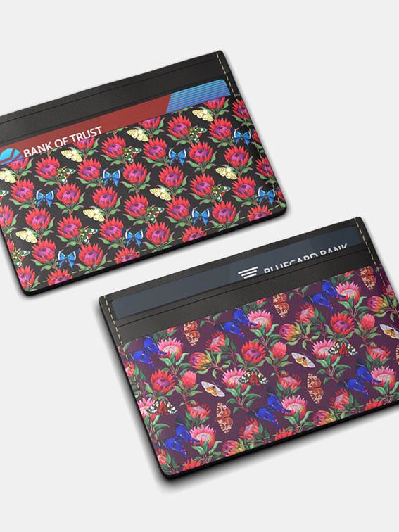 custom floral printed card holder