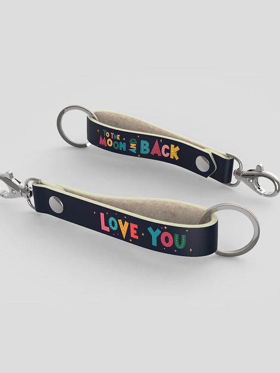 porte clefs personnalisé	 en cuir