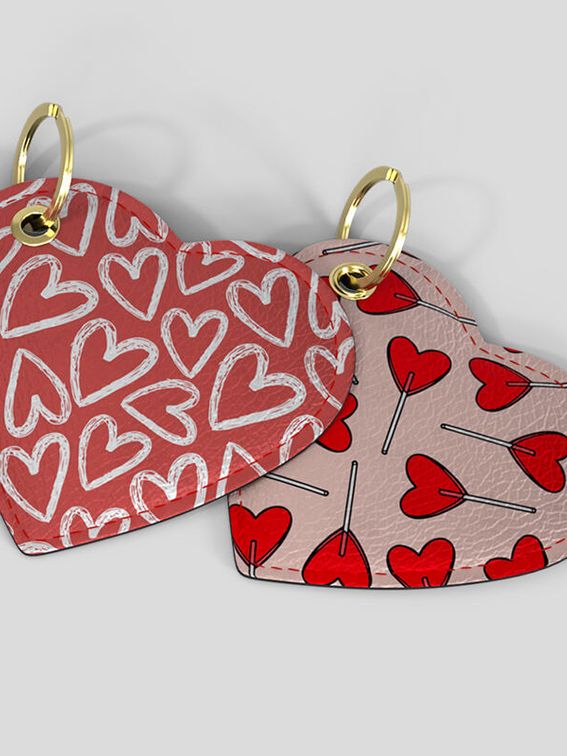 designer heart shaped keyring