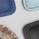 leather photo keyrings with stitching