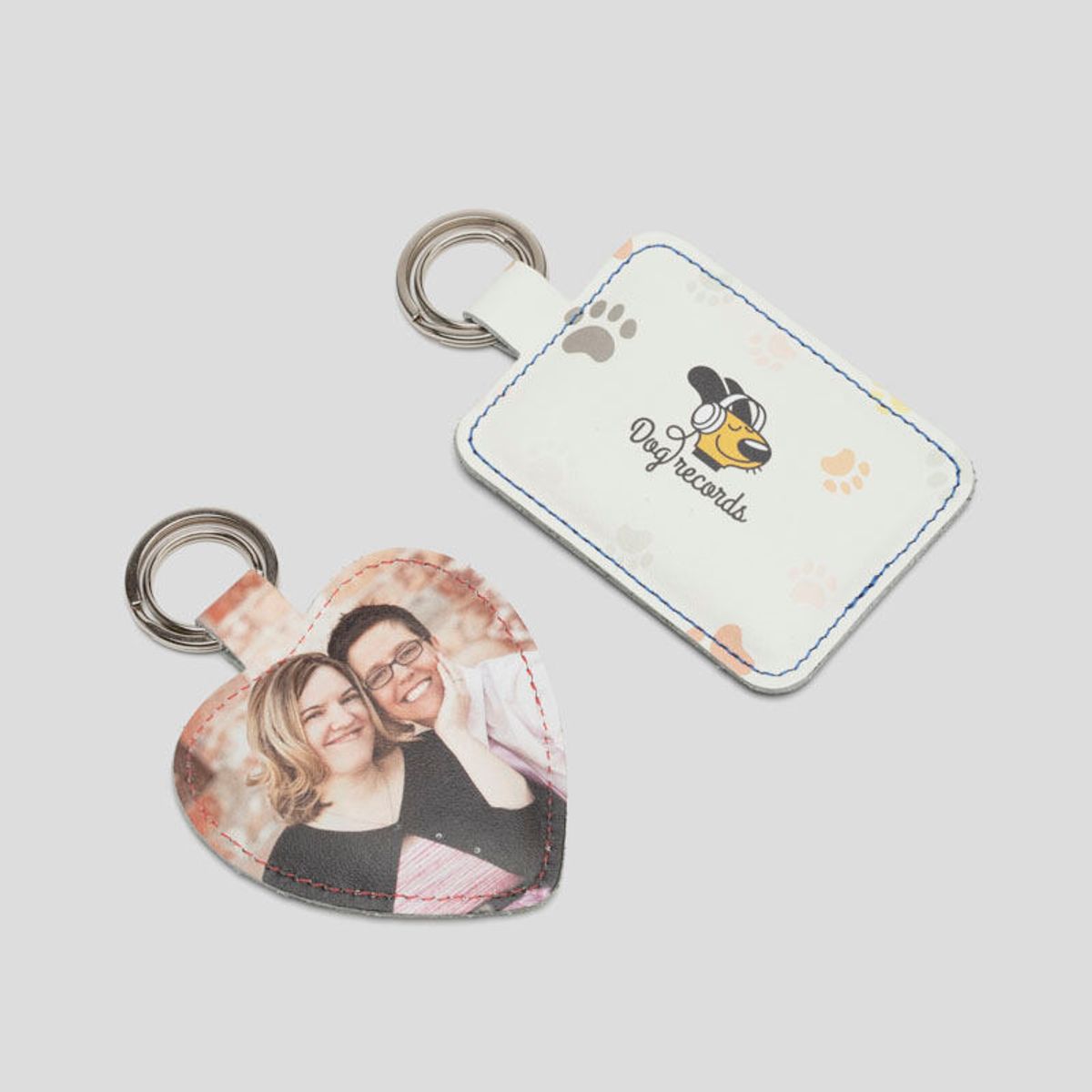 Double Sided Photo Personalised Double Keyring - Main Image