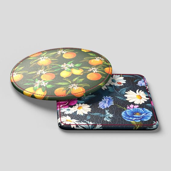 Custom leather coasters