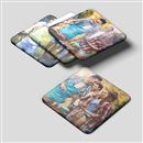 logo leather coasters